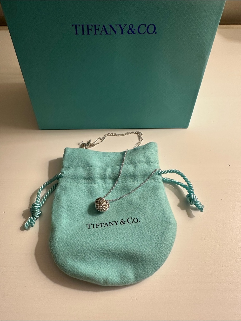Tiffany & Co. Twist Knot Pendant Necklace Sterling Silver